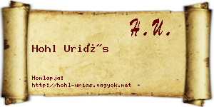Hohl Uriás névjegykártya
